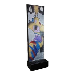 1980s Modernist Black Acrylic Waterfall Fountain Sculptural Room Accent For Sale