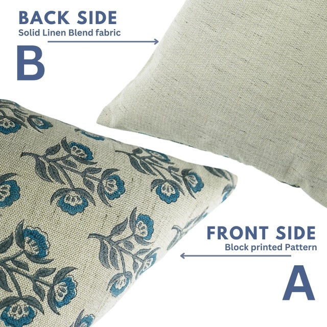 Fabdivine Baelpatra Print Linen Blend Cushion Cover- 26x26 For Sale - Image 4 of 5