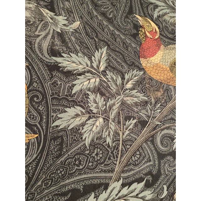 Vintage Colonial Revival Bench With Braemore “Pheasant Hunt” Upholstery, C. 1947–1953 For Sale In Chicago - Image 6 of 10