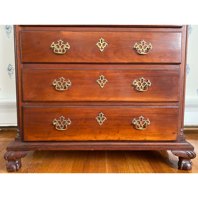 Antique Late 1700s New York Chippendale Mahogany Tall Chest For Sale In Richmond - Image 6 of 14