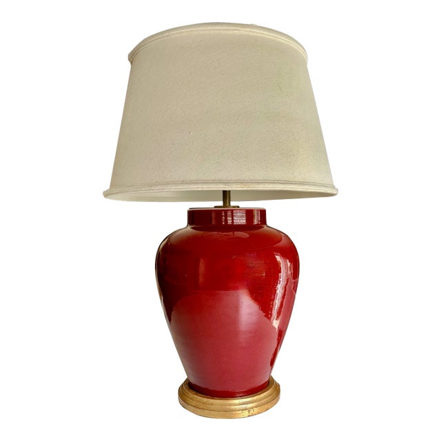 Vaughan Single Chinese Oxblood Porcelain Table Lamp For Sale