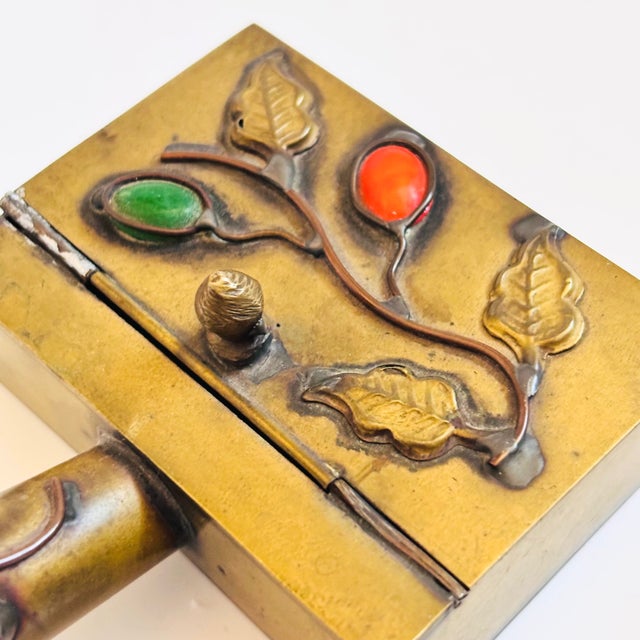 Cloisonne Brass Box With Handle For Sale In San Francisco - Image 6 of 11
