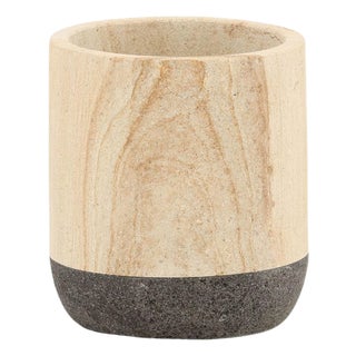 Modern Travertine Lava Vase Container For Sale