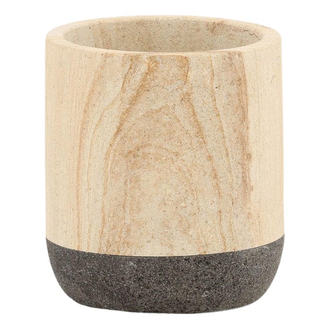 Modern Travertine Lava Vase Container For Sale