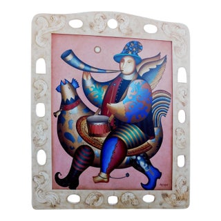 Anton Arkhipov Revelry Hand Signed Original Paining Custom Framed by Artist For Sale