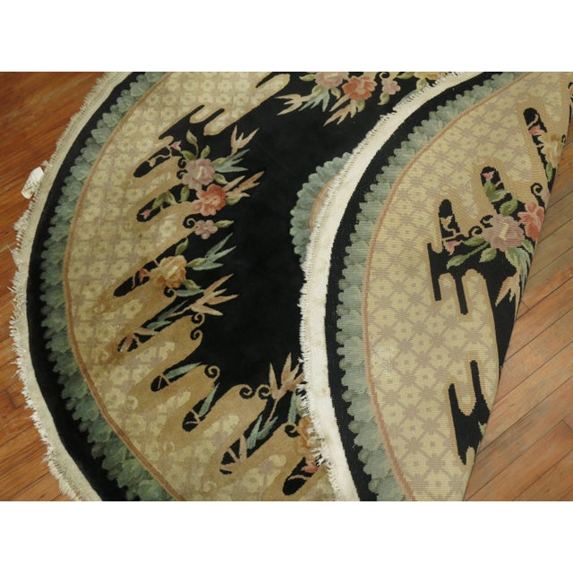 Mid 20th Century Vintage Round Rug - 3' x 3' For Sale - Image 5 of 6
