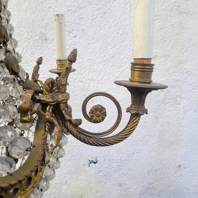 White Bronze and Crystal Hot Air Balloon Chandelier, 2000 For Sale - Image 8 of 15