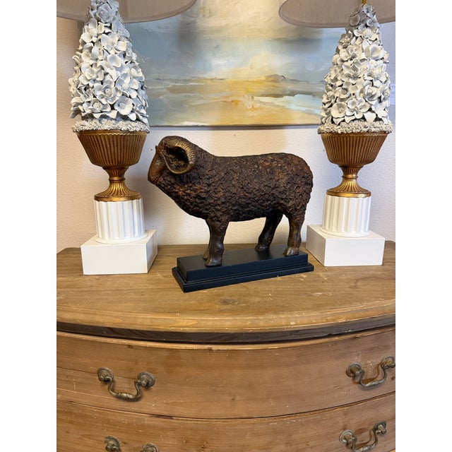 Bronze Bronze Ram Sheep Sculpture For Sale - Image 8 of 8