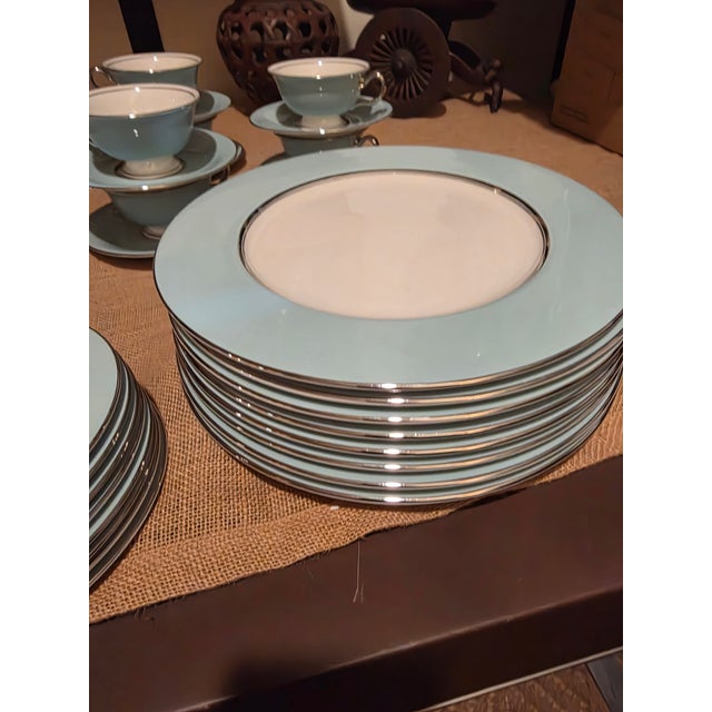 1950s Castleton Turquoise Pattern Serveware for Eight - 40 pcs For Sale - Image 9 of 12