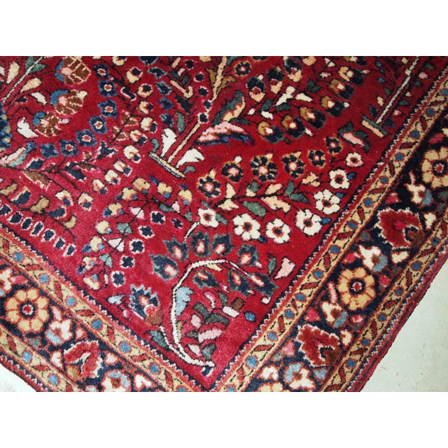 1920s 1920s, Handmade Antique Persian Sarouk Rug 3.2' X 5.3' For Sale - Image 5 of 7