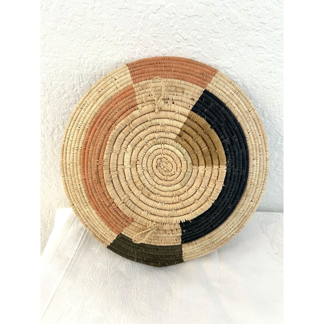 1980s Vintage African Earthtone Coil Basket For Sale - Image 5 of 6
