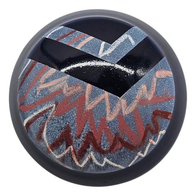 Late 20th Century Marianne Weinberg Benson Studio Pottery Cobalt Blue Abstract Mugs & Box For Sale - Image 14 of 15