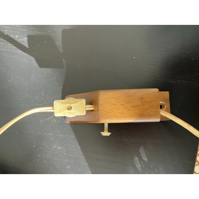 Mid-Century Modern Mid-Century Modern Walnut Frosted Glass Danish Wall Hanging Light Fixture Sconce For Sale - Image 3 of 8