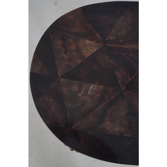 Ethan Allen Regency Style Faux Tessallated Horn Table For Sale - Image 10 of 14