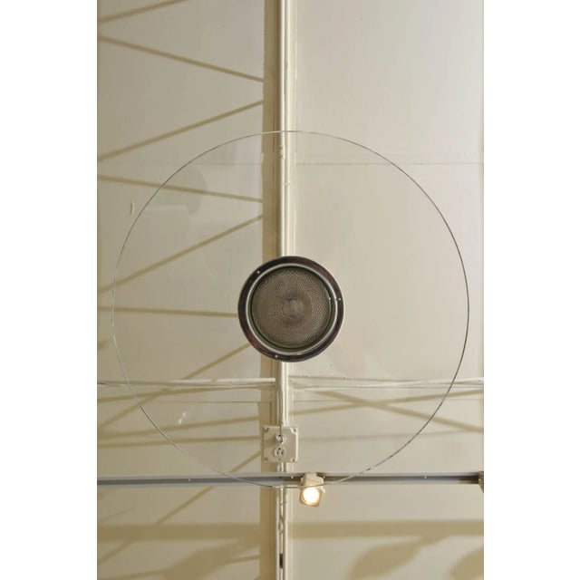 Fredrick Ramond Vintage Signed Fredrick Ramond Etched Lucite and Chromed Metal Pendant Light 80's For Sale - Image 4 of 9