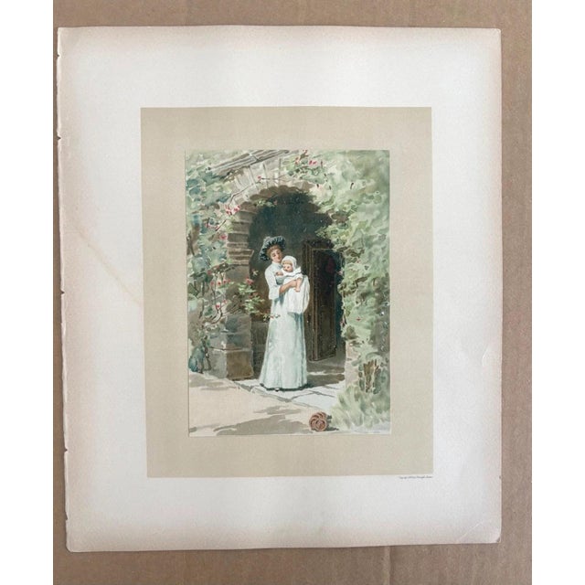 Late 19th Century Antique 1888 Matted June Lullaby Print w/William Ladd Taylor Chromo on back EUC For Sale - Image 5 of 6