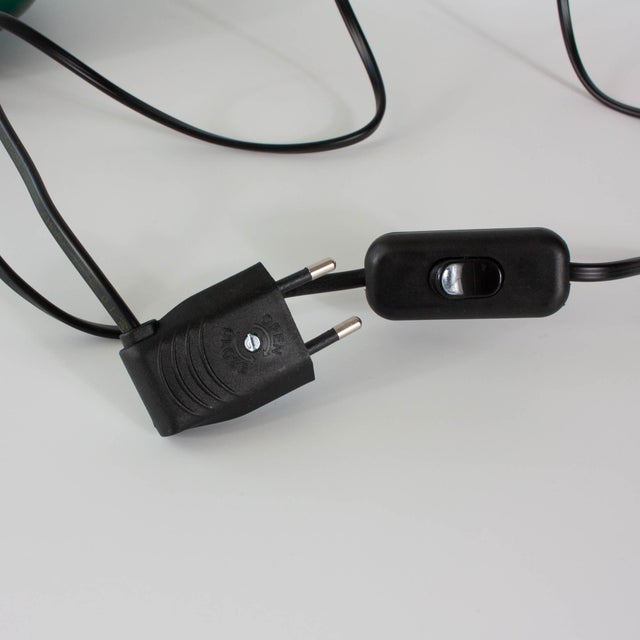 Vintage Portuguese Turquoise Opaline Glass Table Lamp, 1960s For Sale - Image 13 of 14