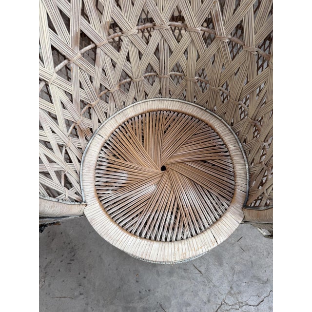 Wood Emmanuelle Armchair in Wicker and Rattan For Sale - Image 7 of 14