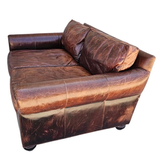 Restoration Hardware Lancaster Luxe Depth Brompton Sofa in Cocoa Leather For Sale - Image 11 of 18