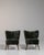 1940s Mid-Century Modern Black Wood Pair of Club Chairs For Sale - Image 4 of 12