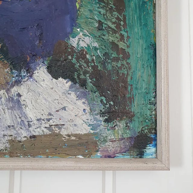 1960s Mid-Century Swedish Abstract Figurative Oil Painting "Gruppen" by Gösta Falck For Sale - Image 4 of 18