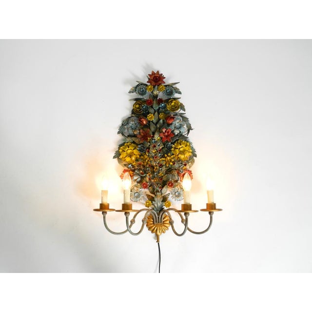 1960s Vintage Hand-Painted and Gilded Metal Wall Lamp by Hans Möller, 1960s For Sale - Image 5 of 18