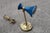 1950s Italian Blue and Beige Table Lamps with Brass, 1950s, Set of 2 For Sale - Image 5 of 12