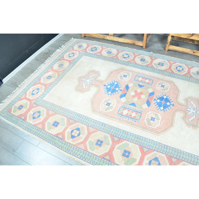 1960s Handmade wool and cotton rug in Turkish Anatolian Carpet, Vintage Area Rug, Turkish Vintage Anatolian Rug, Handmade...