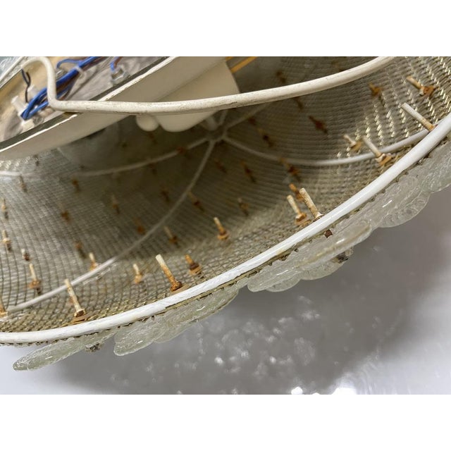 Archimede Seguso Large Murano Glass Flower Flush Mount attributed to Seguso, Italy, 1960s For Sale - Image 4 of 14