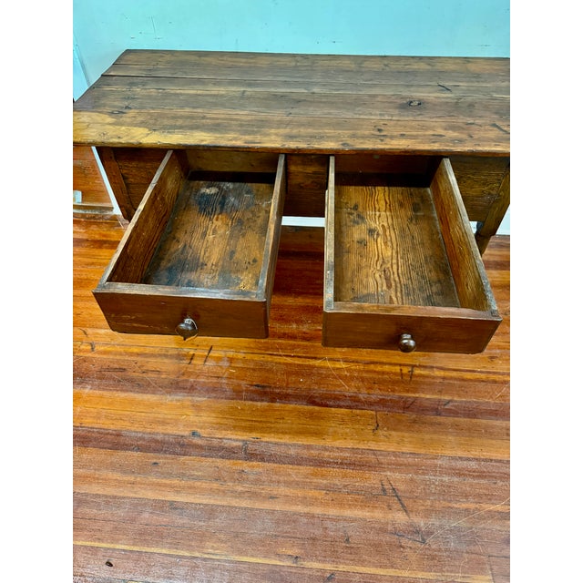 19th Century Early American Primitive Pine Tavern or Huntboard Table For Sale - Image 10 of 14