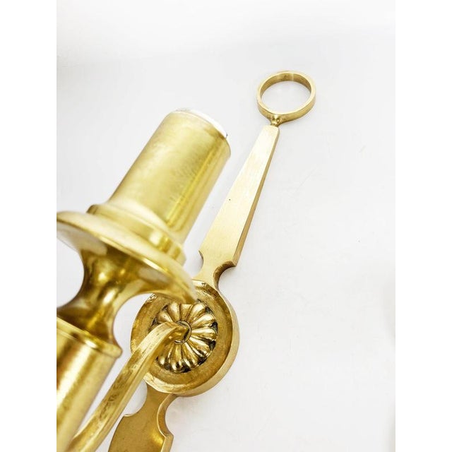 Neoclassical Style Brass Wall Sconces, France, 1960s, Set of 2 For Sale - Image 9 of 12