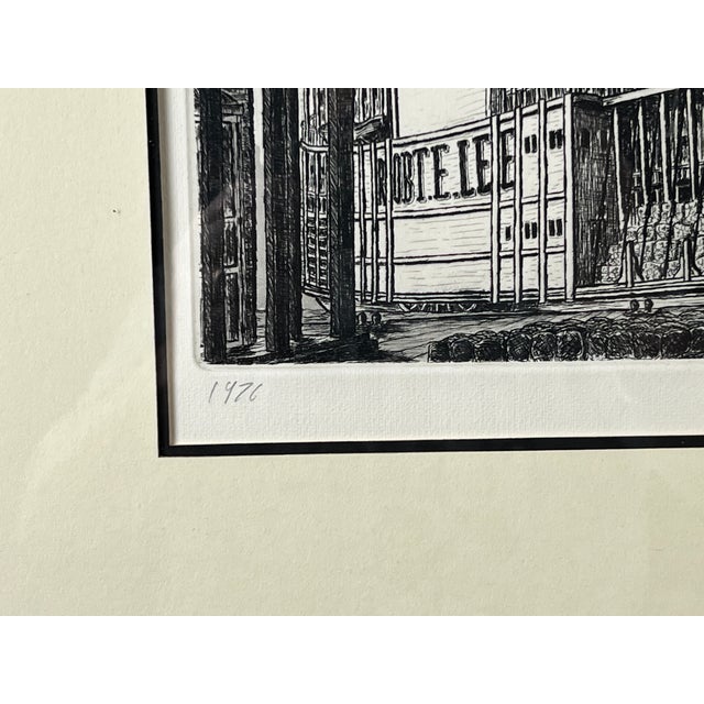 Printmaking Materials 1980s Framed Etching “Steamboat Robert E. Lee” by Alan Jay Gaines For Sale - Image 7 of 8