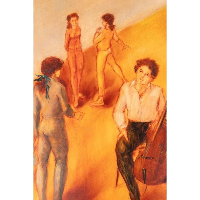 Oil on canvas realized by Mimmo Andriuoli (b. 1946) in 1990s. Hand signed. Very good condition. This piece is attributed...