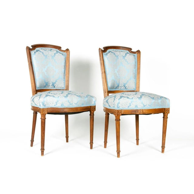 Baby Blue Antique French Settee With Chairs Seating Set - 3 Piece Set For Sale - Image 8 of 13
