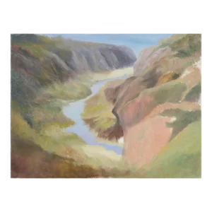 River Outlet in Big Sur, California Coastal Bluffs Landscape by Kenneth Lucas