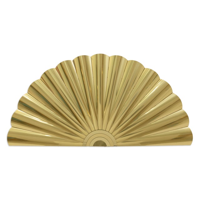 Curtis Jere Vintage Curtis Jere Signed Brass Sunrise Wall Sculpture 1989 For Sale - Image 4 of 8