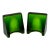 1960's Shovel Wedge Green Glass Bookends Attributed to Blenko by Wayne Husted-a Pair For Sale