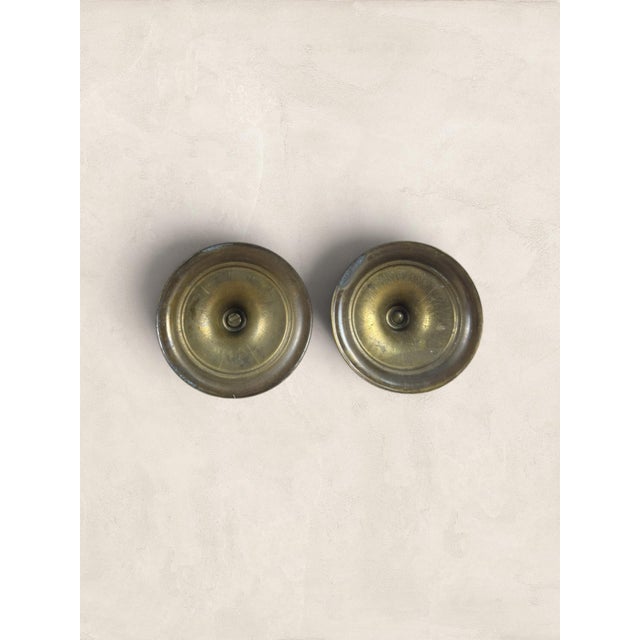 Antique English Pair of Large Brass Twist Candlesticks. Solid cast brass with an open spiral stem, this pair of barley...