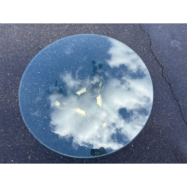 Trio Bronze Cat Base Coffee Table For Sale - Image 9 of 10