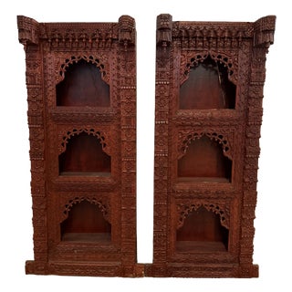 Antique Indian Display Cabinets, 1800s, Set of 2 For Sale