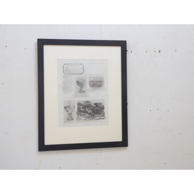 This drawing by Neal Beckerman is in chalk over old, distressed photo. It measures 18.75" x 15.5".