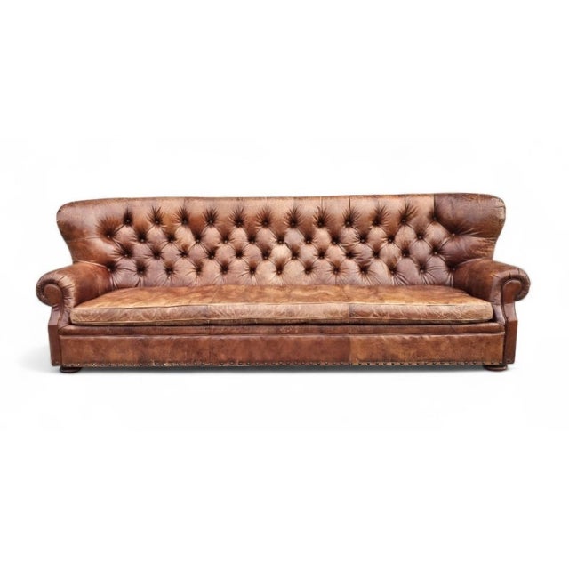 The largest available, almost 10 feet long. Very hard to find. A Restoration Hardware (RH) Churchill Leather Sofa is a...
