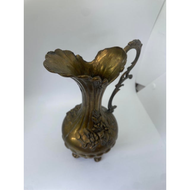 Vintage Brass Handmade Italian Vase For Sale - Image 4 of 6