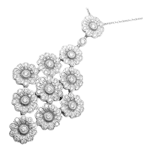 Tiffany & Co. Platinum Diamond Large Daisy Flower Pendant Necklace