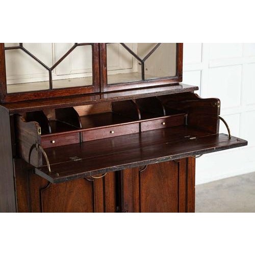 George III English Mahogany Glazed Bookcase Secretaire, 1800s For Sale - Image 13 of 18