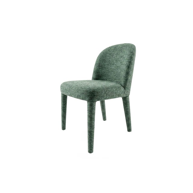 Dining Chair in Green Chenille. Height 79 cm.Width 59 cm.Depth 57,5 cm.Seat height 46,5 cm. Handmade & Made to order in...