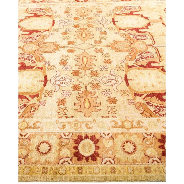 Solo Rugs Vintage Traditional Hand Knotted Wool Area Rug, Gold - 6'3" X 9'3" For Sale - Image 4 of 9