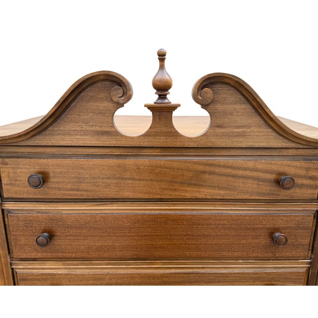 Brown 1920s Antique Mahogany Highboy For Sale - Image 8 of 10