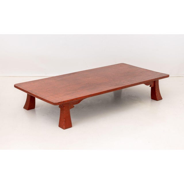 Japanese Red and Black Lacquered Low Table For Sale - Image 9 of 9