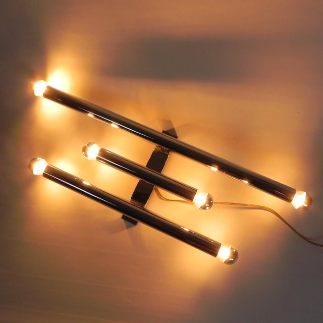 Tede Light Wall Lamp with 3 Chrome Cylinders, 1970s For Sale - Image 14 of 18